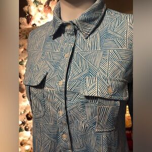 Blue Patterned Shirt Dress by Persifor